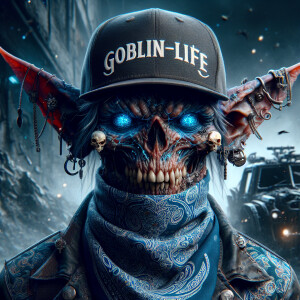 "Produce a detailed and photorealistic portrait of a goblin with...