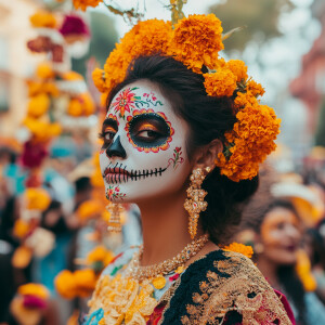 Generate an image of a beautiful Indian woman adorned in a tradi...