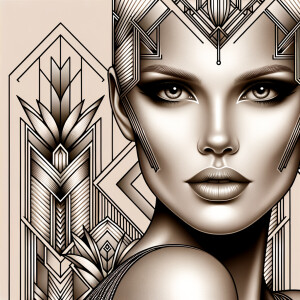 Art Deco weaves a tapestry of elegance around a medium light ski...