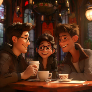 In Disney Pixar fashion: The trio sharing a laugh together, in a...