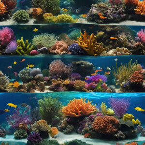 Create a hyperrealistic and high-definition underwater biome sce...
