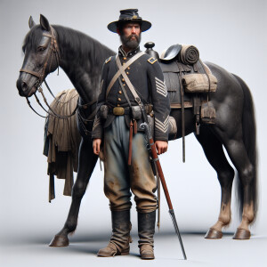 An ultra definition photograph  of a union Calvary infantry sold...