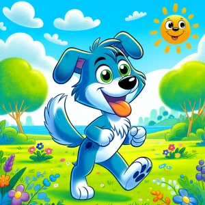 Design a digital illustration of Bluey from the children's TV se...