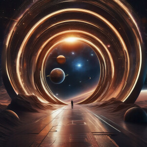 The infinite universe moving through the cosmos, cinematic lands...