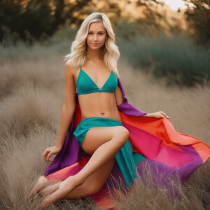 High school graduation pics of a skinny blonde nudist girl, full...