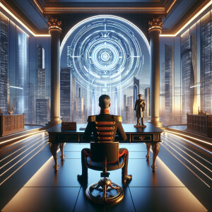 Donald trump wearing a confederate uniform, sitting behind a des...