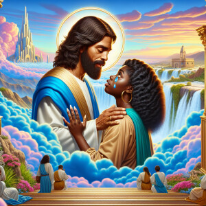 Create a 3-D realistic, image artwork featuring the phrase 'Jesu...