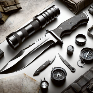 Create an product image of a machete the survivalist,