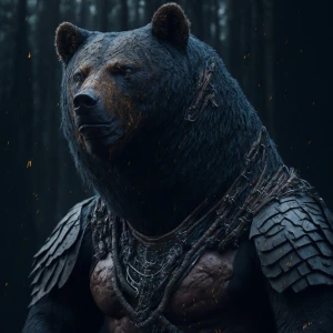Bear, in the style of Yautja's (Hunter Predator),ultra-detailed,...