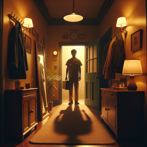 "Create a scene depicting the sixth frame. Show the interior of...