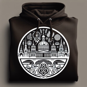 Логотип для худи  связывающие регион Калмыкию и город Санкт-Пете...