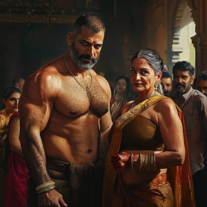 PhotoRealism,fantasy,a man muscular beefy ,sweaty criminal,talki...