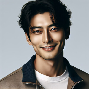 Generate a picture of a very handsome korean man
