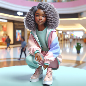 Generate an 3-D realistic image featuring a light skin African-A...