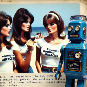 Film photograph from the early seventies of three beautiful 24-y...