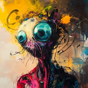 in abstract art style A conceptual alien hybrid rendered entirel...