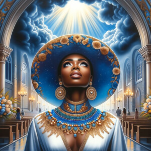 Create an airbrush oil painting of an African American woman wit...