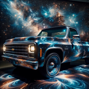 spilling the night sky all over the 1983 Chevrolet C10 daytime |...