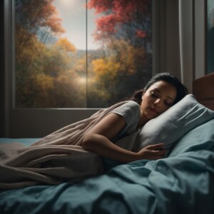 Marisa Ramirez lying in a hospital bed holding her swaddled newb...