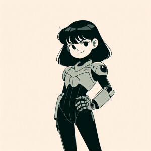 1990s anime screencap, girl a plugsuit, standing with hands on h...