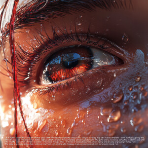 "A hyper-ultra-realistic close-up of a human face, focusing on t...
