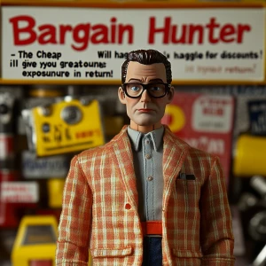 Create an image of a satirical action figure package with the ti...