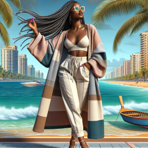 3-D image of a beautiful African-American woman HER SKIN IS A LI...