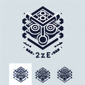 draw a logo for a four-line internal combustion engine with the...