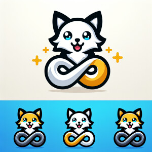 Friendly mascot encompassing the infinity symbol and animal char...
