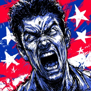 Angry Bative American shouting