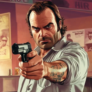 A man with medium-length, slightly wavy light brown hair and a l...