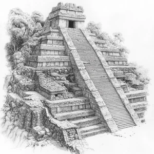 Draw Inca and Aztec temples