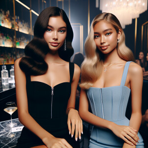 Generate an image of two college aged sorority girls. Each of th...