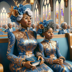 Adjust the 3-D realistic image to depict the African-American gr...