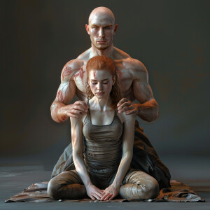 A photorealistic high resolution image. Light ginger haired fema...