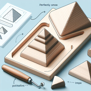 Create a design for a simple wooden mold to fabricate pyramid-sh...