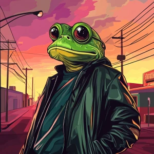 MEME PEPE in GTA art style — — in the style of a Grand Theft Au...
