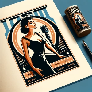 Lana del Rey illustration in the art style of a retro pulp ficti...