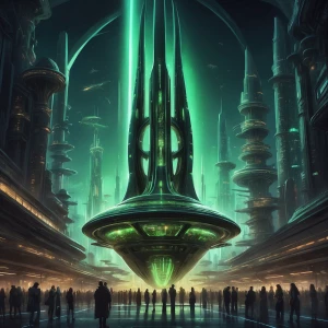 In the heart of a sprawling futuristic city, an enigmatic starsh...