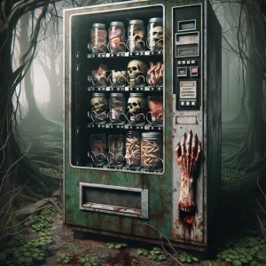 Dark, Macabre Horror Image:
Picture the same old vending machine...