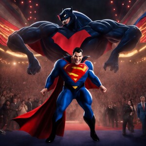 Create an 3d animated scene featuring two iconic characters shar...