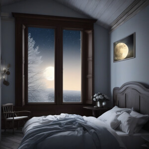 Moonlight before my bed
Seems like frost on the ground
I lift my...