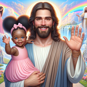 Create a 3D realistic artwork featuring the phrase 'Jesus Saves'...