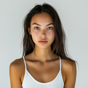 A 21-year-old woman with a fusion of Mexican, Puerto Rican, Pana...