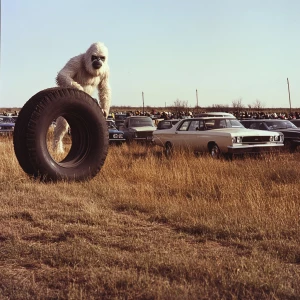 1969 Fort Worrh Texas a local nature reserve had many parked car...