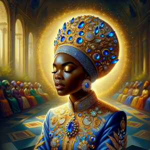 Create an illustration that embodies spirituality and a deep con...