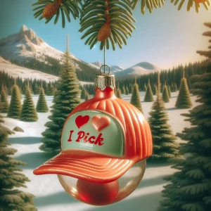 Photorealistic A photo of a 1950s kitschy blown glass Christmas...