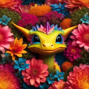 Create a photorealistic 3D-rendered image of a cute and enchanti...