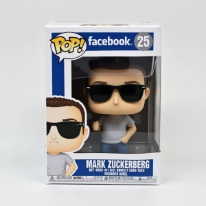 Create a Funko Pop figurine of Mark Zuckerberg, styled in the di...