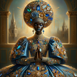 Create an illustration that embodies spirituality and a deep con...